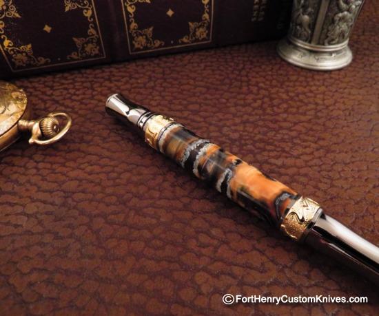 Courtney Turnage - Custom Mammoth Tooth Pen - Leather Sheath - Image 3