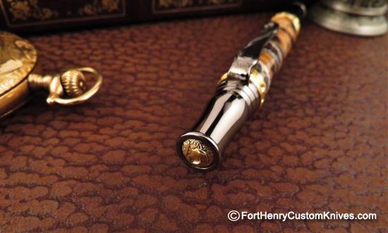 Courtney Turnage - Custom Mammoth Tooth Pen - Leather Sheath - Image 4