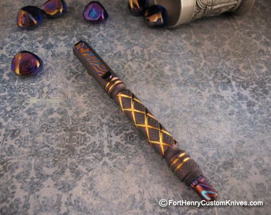 TI-Gear_Design - Custom Titanium Pen - Timascus Accents