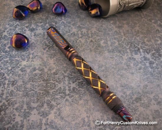 TI-Gear_Design - Custom Titanium Pen - Timascus Accents - Image 2
