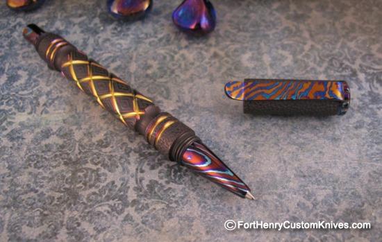 TI-Gear_Design - Custom Titanium Pen - Timascus Accents - Image 3