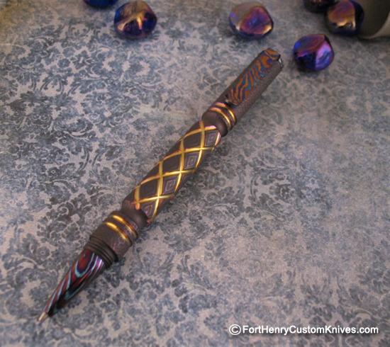 TI-Gear_Design - Custom Titanium Pen - Timascus Accents - Image 5