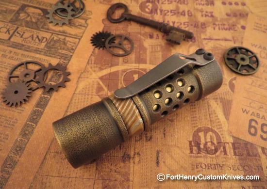 Barrel Custom Flashlight - Custom Brass M2JN - Gen 3