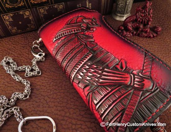 Vardi - Large Custom Dragon Wallet - Hidden Knife - w/Chain