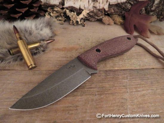 LKW Knives - Custom Bad Hunter - Burlap Micarta