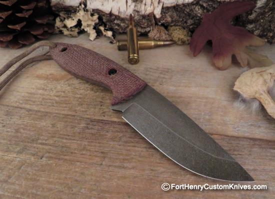 LKW Knives - Custom Bad Hunter - Burlap Micarta - Image 5