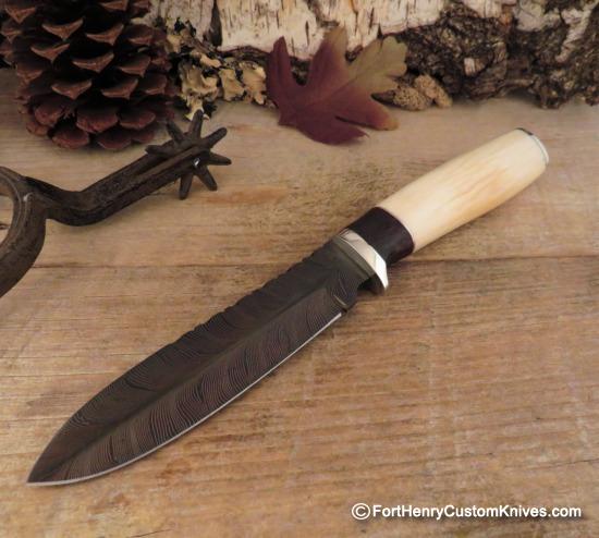 Herb Derr - Rare Feather Pattern Long Hunter - Hand Forged