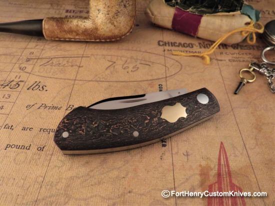 Thys Meades - Custom Mini Dino Slipjoint - Copper Dust - Image 2