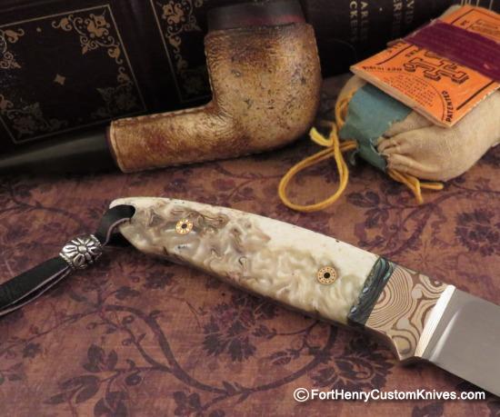 WD Pease - Custom Clip Point - Musk Ox - Abalone - Image 4