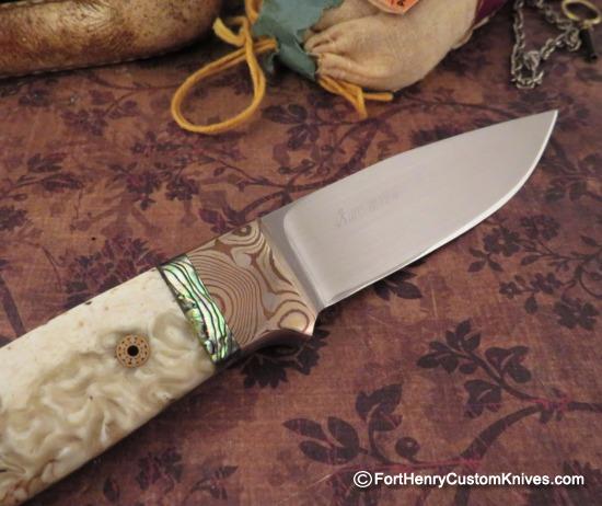 WD Pease - Custom Clip Point - Musk Ox - Abalone - Image 5