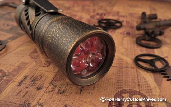 Barrel Custom Flashlight - New Design - Brass Helical - Image 4