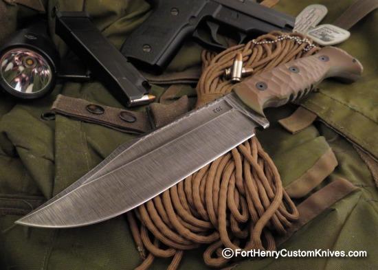 Ken Vehikite / Black Roc Knives - Custom Gator Bowie - Combat Knife