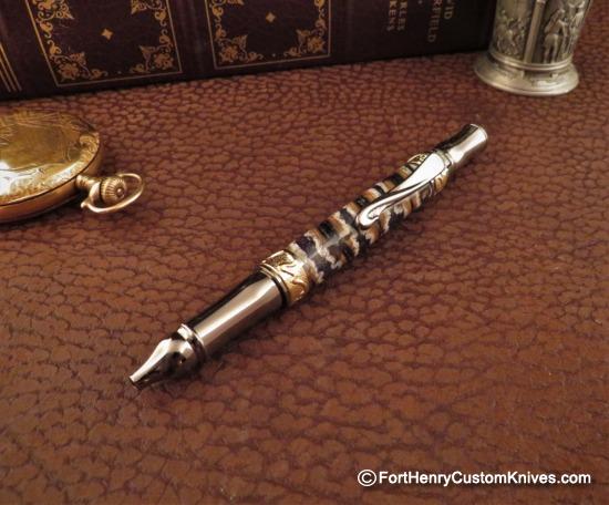 Courtney Turnage - Custom Mammoth Tooth Pen - Leather Sheath