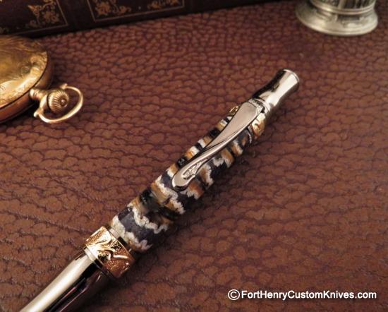 Courtney Turnage - Custom Mammoth Tooth Pen - Leather Sheath - Image 2