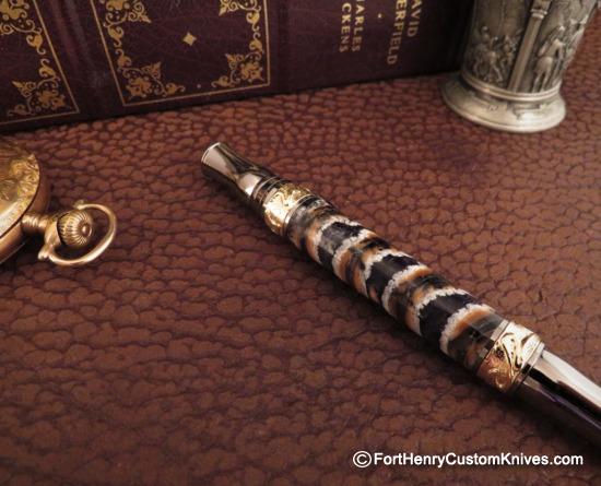 Courtney Turnage - Custom Mammoth Tooth Pen - Leather Sheath - Image 3