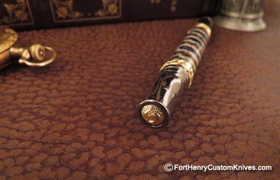 Courtney Turnage - Custom Mammoth Tooth Pen - Leather Sheath - Image 2