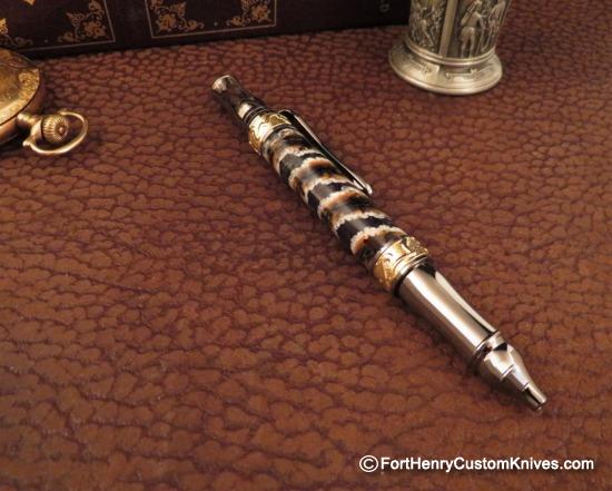 Courtney Turnage - Custom Mammoth Tooth Pen - Leather Sheath - Image 5