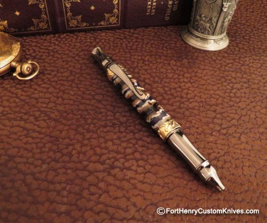 Courtney Turnage - Custom Mammoth Tooth Pen - Leather Sheath - Image 6