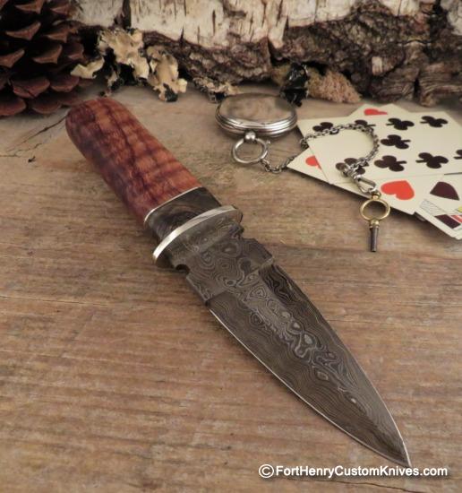 Herb Derr - Gambler's Dagger - Hand Forged - Birds Eye Damascus