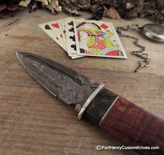 Herb Derr - Gambler's Dagger - Hand Forged - Birds Eye Damascus - Image 2