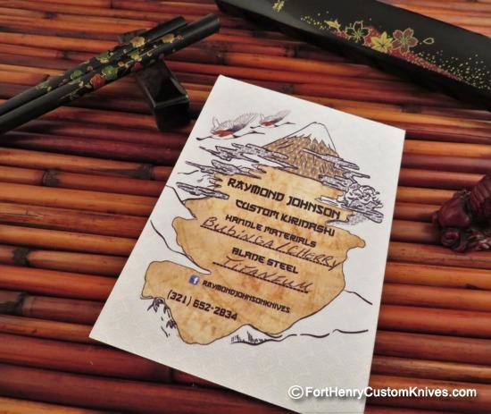 Raymond Johnson - Custom Kiridashi w/Stabilized Bubinga Wood Sheath - Image 7