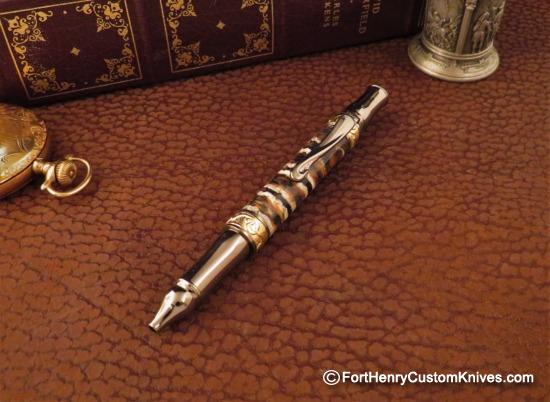 Courtney Turnage - Custom Mammoth Tooth Pen - Leather Sheath - Image 4