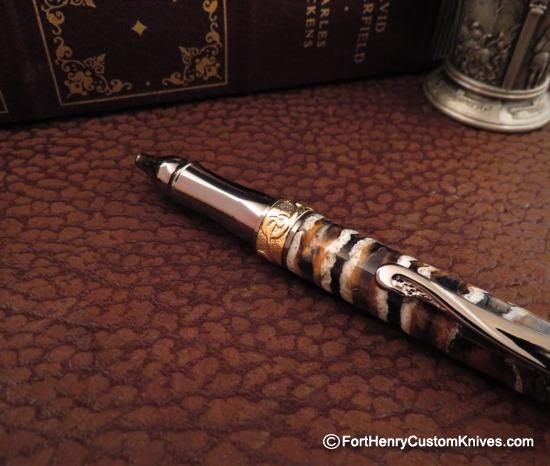 Courtney Turnage - Custom Mammoth Tooth Pen - Leather Sheath - Image 5