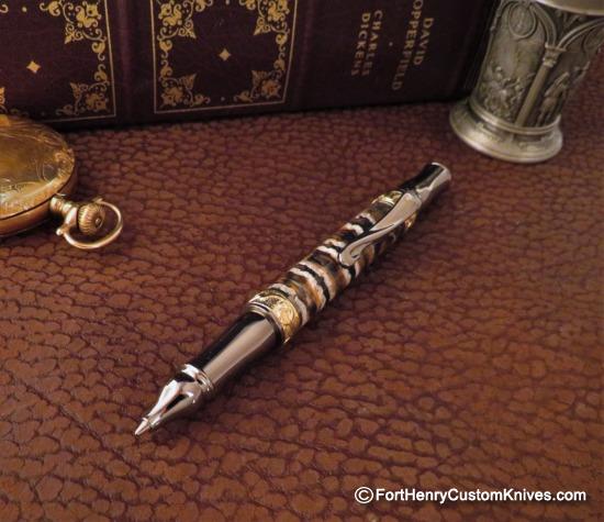 Courtney Turnage - Custom Mammoth Tooth Pen - Leather Sheath