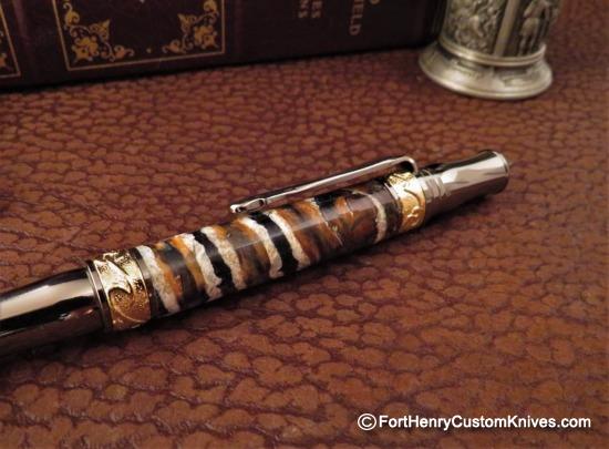 Courtney Turnage - Custom Mammoth Tooth Pen - Leather Sheath - Image 6