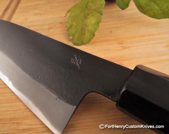 Mutsumi Hinoura - Santoku - Hand Forged - Shirogami 2 - 180mm - Image 3
