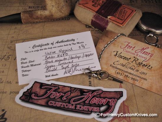 Thys Meades - Custom Native Slipjoint - Micarta / Copper - Image 9