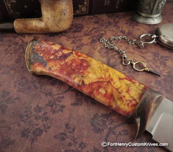 Georgi Menchev - Custom Drop Point Hunter - Maple Burl - Image 5
