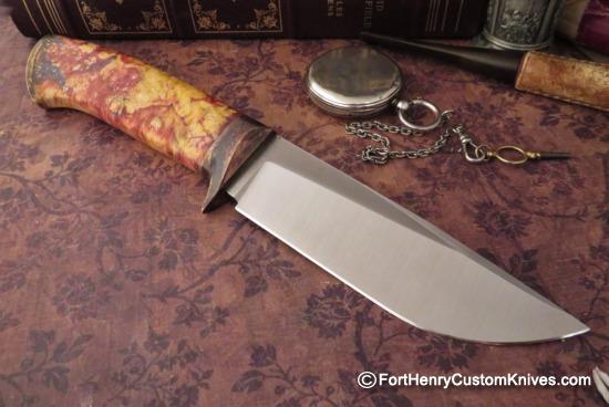 Georgi Menchev - Custom Drop Point Hunter - Maple Burl - Image 6