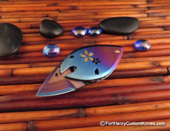 Dew Hara - Custom KAO - Money Clip Flipper - Damascus
