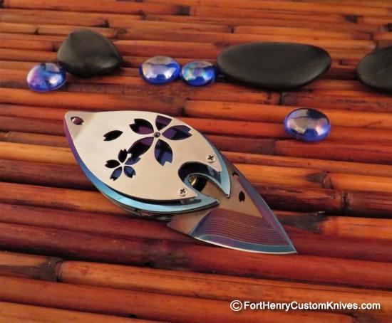 Dew Hara - Custom KAO - Money Clip Flipper - Damascus - Image 5