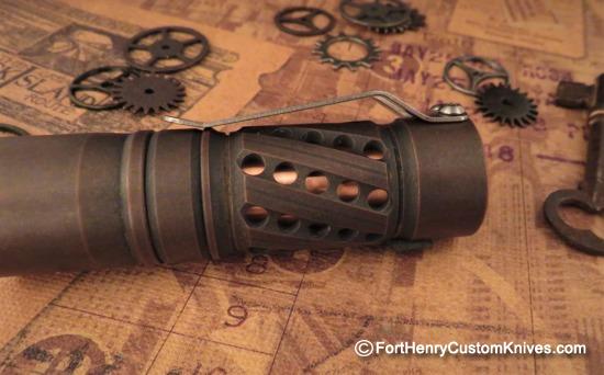 Barrel Custom Flashlight - Helical - Solid Copper - Image 6