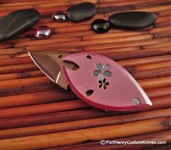 Dew Hara - Custom KAO - Money Clip Flipper - Damascus - Image 3