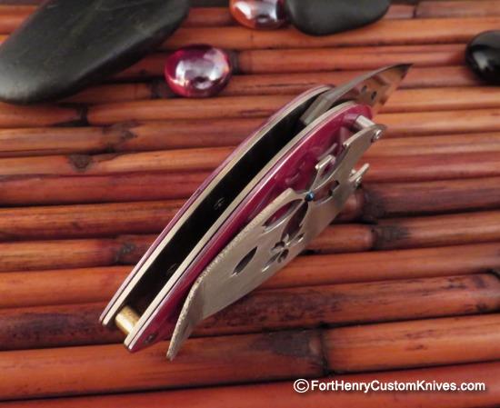 Dew Hara - Custom KAO - Money Clip Flipper - Damascus - Image 5