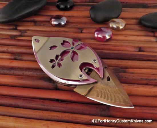 Dew Hara - Custom KAO - Money Clip Flipper - Damascus - Image 6