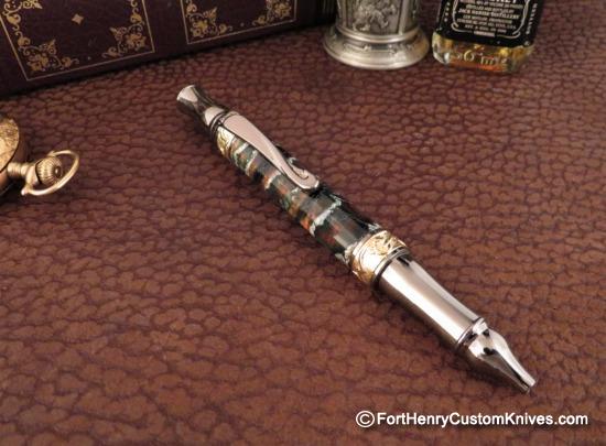 Courtney Turnage - Custom Mammoth Tooth Pen - Leather Sheath