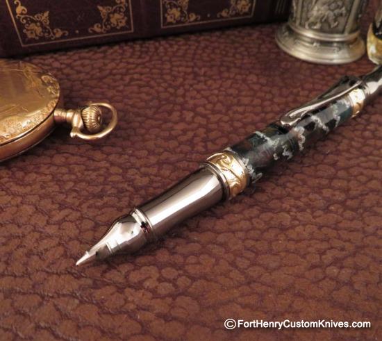 Courtney Turnage - Custom Mammoth Tooth Pen - Leather Sheath - Image 2