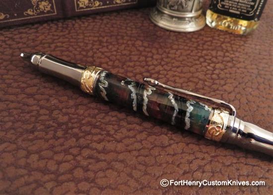 Courtney Turnage - Custom Mammoth Tooth Pen - Leather Sheath - Image 3