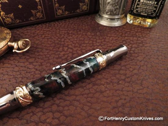 Courtney Turnage - Custom Mammoth Tooth Pen - Leather Sheath - Image 4