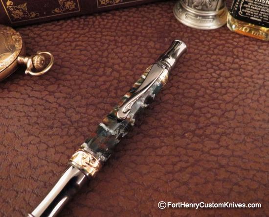 Courtney Turnage - Custom Mammoth Tooth Pen - Leather Sheath - Image 5