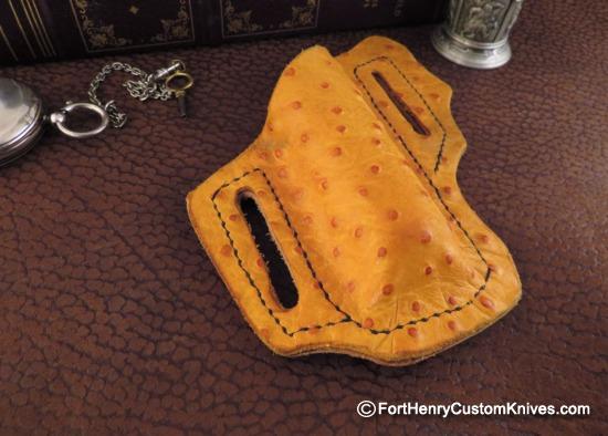 Custom Flashlight Belt Sheath - Ostrich Skin