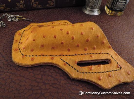 Custom Flashlight Belt Sheath - Ostrich Skin - Image 2