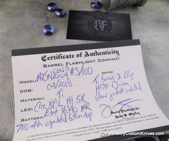 Barrel Flashlight - Custom M2JN Gen 3- Machine Finished Ti - #3/100 - Image 9