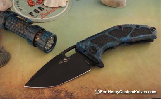 Heretic Knives - New Medusa Flipper & Mechforce Flashlight Set - Chemtina Finish