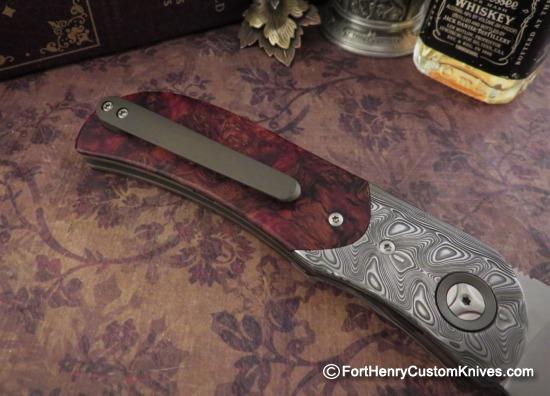 Trevor Burger - Presentation LEXK Plus Front Flipper - Damasteel/Burl - Choice - Image 3