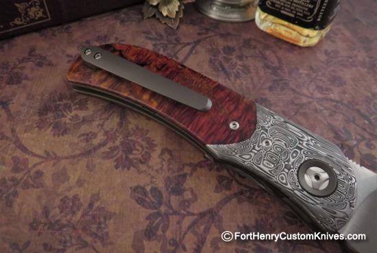 Trevor Burger - Presentation LEXK Plus Front Flipper - Damasteel/Burl - Choice - Image 5